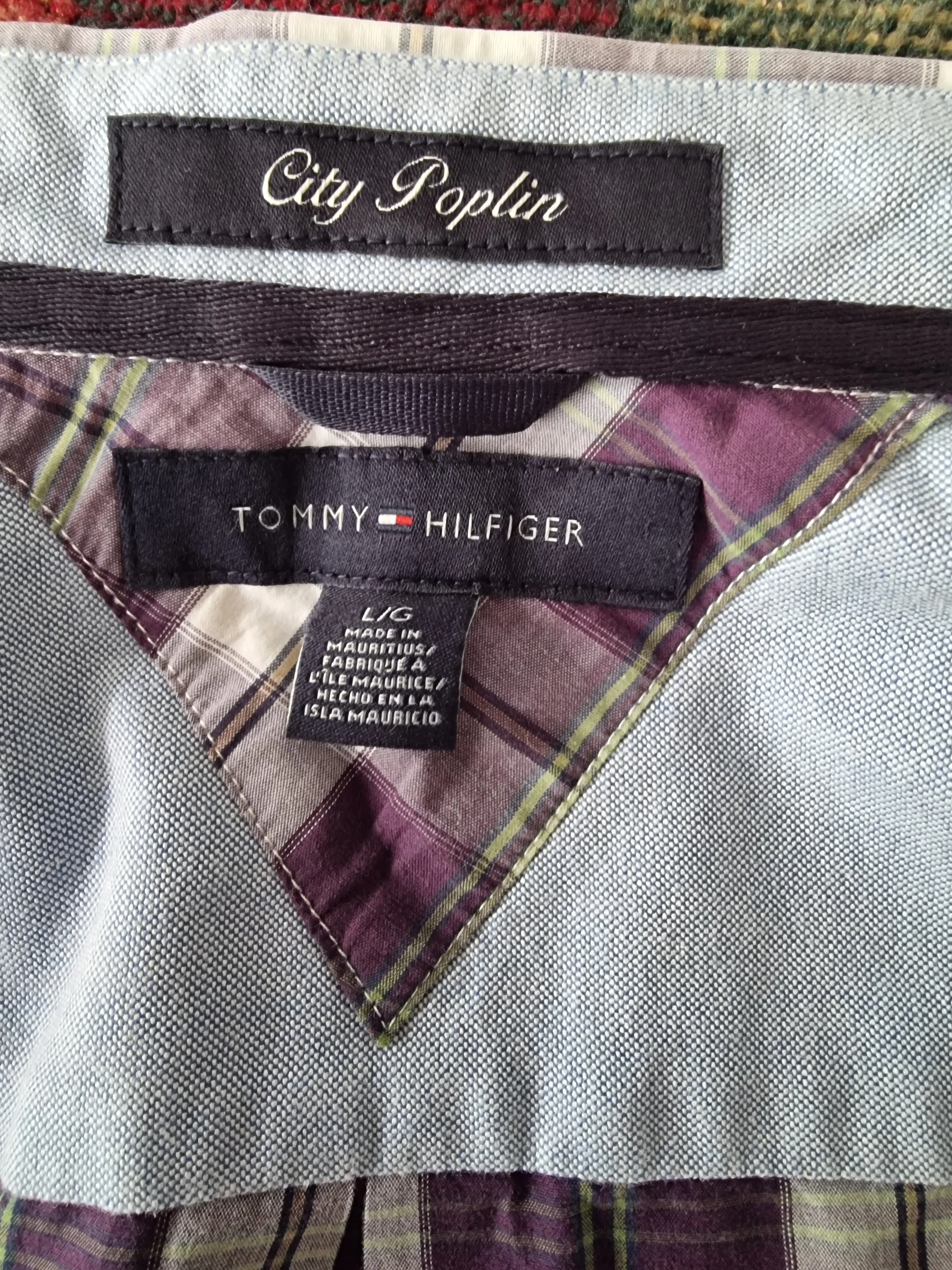 Tommy Hilfiger Men's Mauve & White Check Short Sleeve Oxford Shirt  Size 40 18 ½