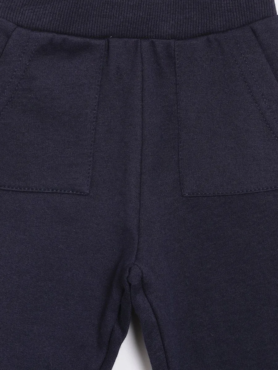 Winter Sweatpants with Fleece- Navy Blue